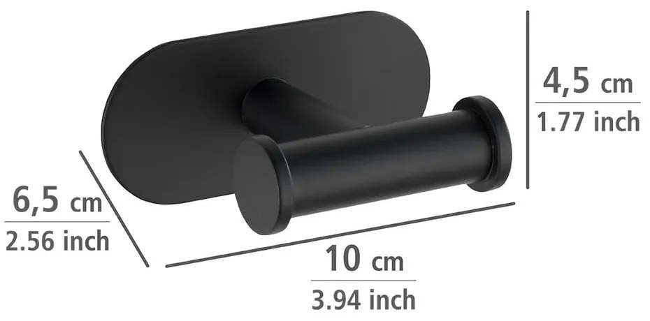 Matt fekete öntapadós rozsdamentes acél fürdőszobai kiegészítő szett Orea – Wenko