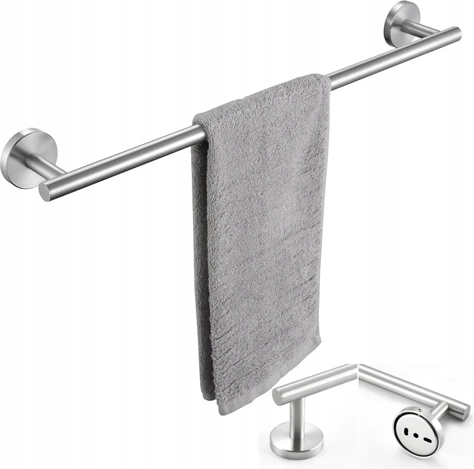 Törölközőtartó falra csavarozható fogantyú 60cm rozsdamentes acél SUS304