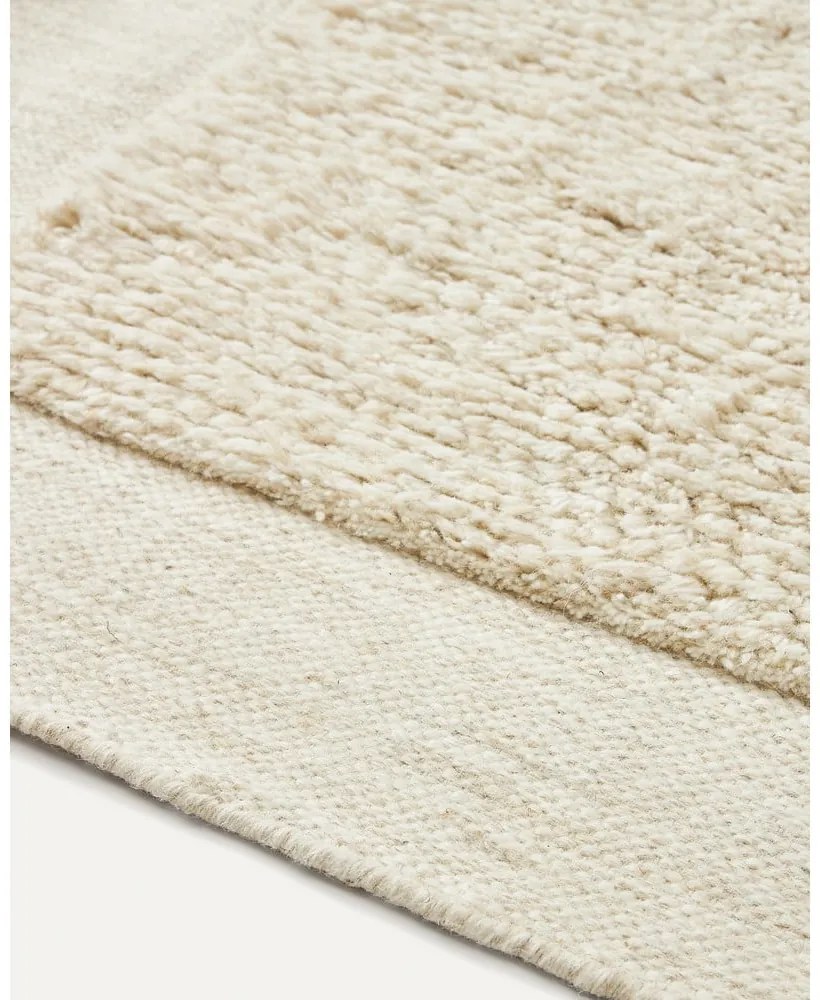 Fehér gyapjú szőnyeg 160x230 cm Marely – Kave Home