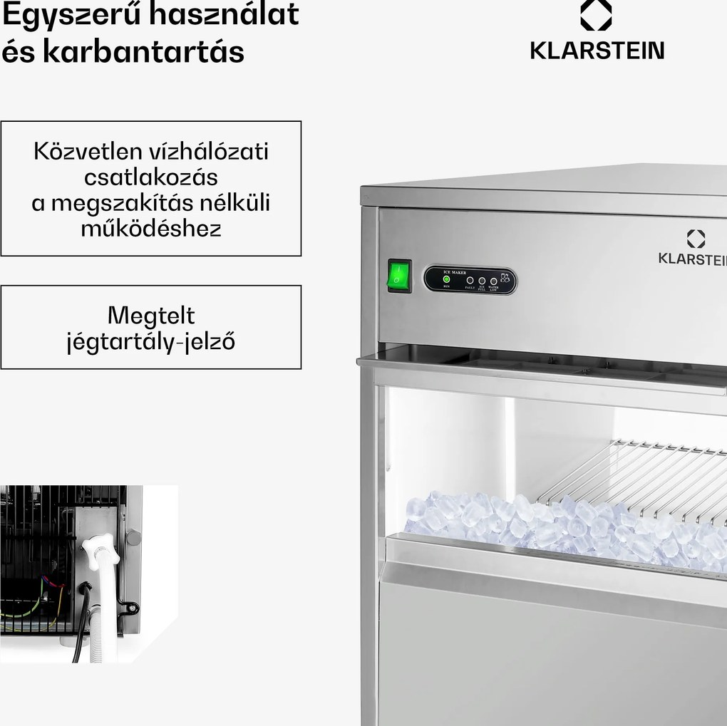Klarstein Powericer XXL, jégkocka készítő, ipari berendezés légkocka gyártáshoz, 160 W