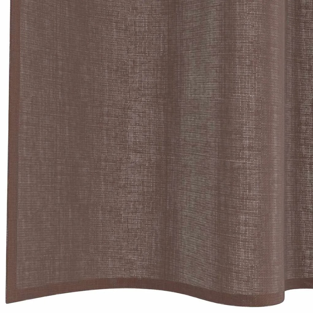 vidaXL 2 db barna fátyolfüggönyök fülecske tetejével 140x260 cm