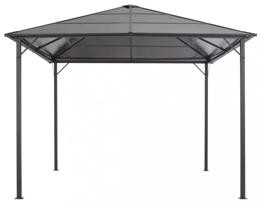 antracitszürke pavilon alumínium tetővel 3 x 3 m