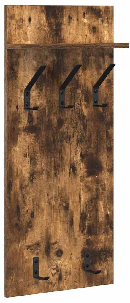 Fali Kabáthorog polcokkal Füstölt tölgy 90 x 40 x 10 cm Faanyag