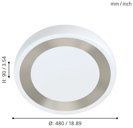 Eglo 99108 - LED Mennyezeti lámpa RUIDERA LED/22W/230V