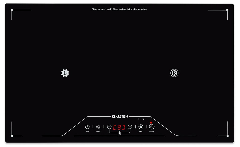 Klarstein Deejay, indukciós főzőlap, 3500 W, üvegkerámia, érintésvezérlés, fekete