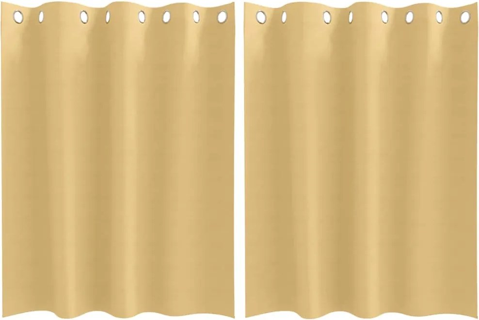vidaXL Fekete Függöny Gyűrűkkel 2 pcs Bézs 140 x 140 cm Poliészter