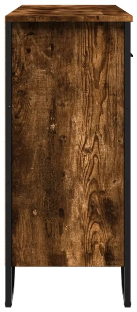 füstös tölgy színű szerelt fa tálalószekrény 97 x 32,5 x 74,5cm