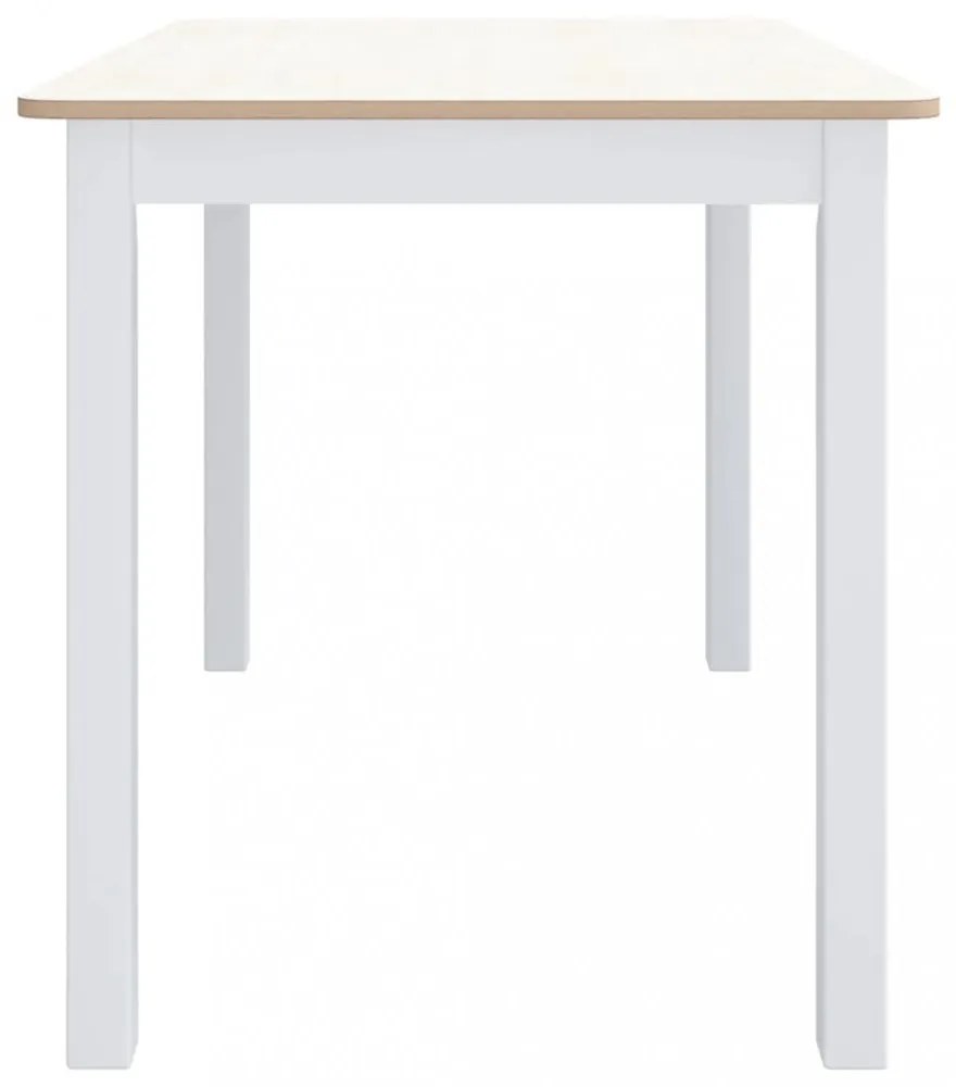 fehér és barna tömör gumifa étkezőasztal 114 x 71 x 75 cm