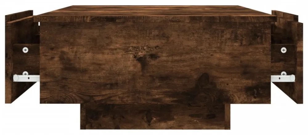 füstös tölgy színű szerelt fa dohányzóasztal 90 x 60 x 31 cm