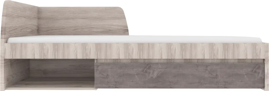 Ágy, 90x200, nairobi gesztenye/onix, JESI NEW