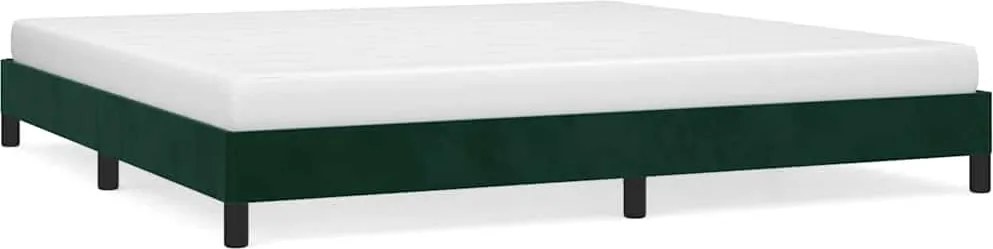 vidaXL sötétzöld bársony ágykeret matrac nélkül 200x200 cm