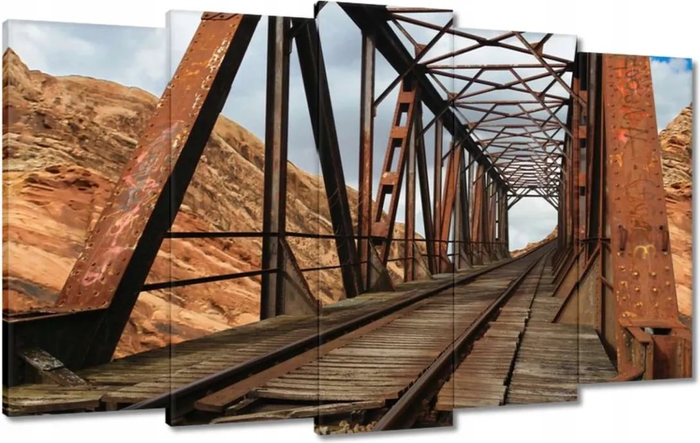 Festmények 100x60 Vasúti híd Vasút