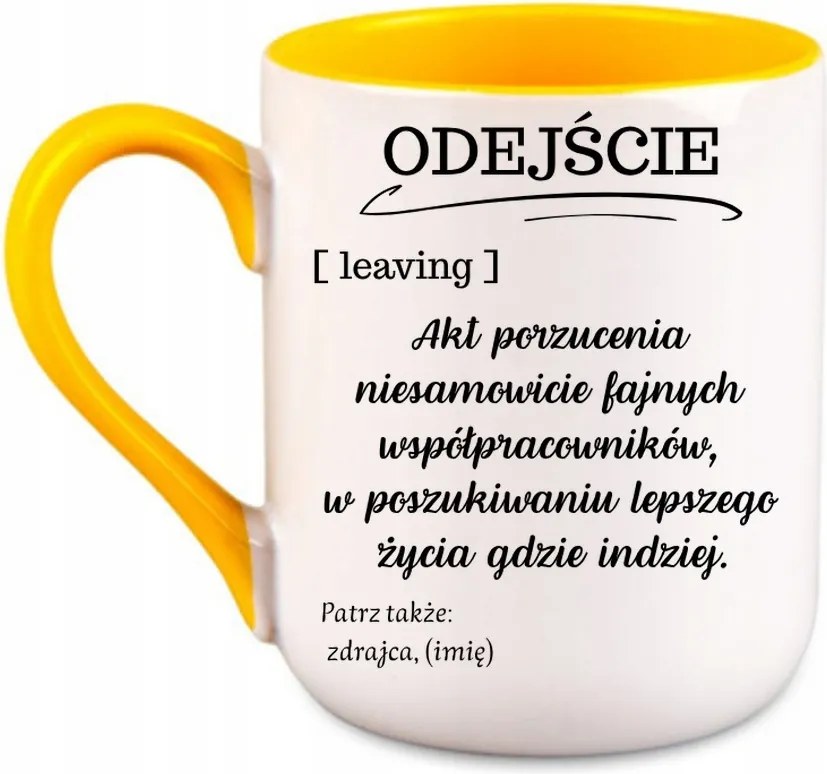 Bögre Távozás a munkából Búcsúajándék a munkából Sárga 330 coffee