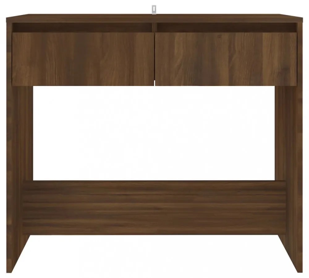 barna tölgyszínű szerelt fa dohányzóasztal 89x41x76,5 cm