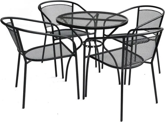 ROJAPLAST Kerti asztal fémből ZWMT-06 72 cm fekete