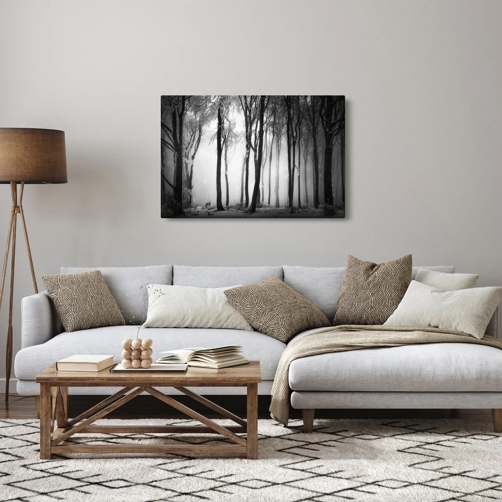 Kép - Farkas a sötét erdőben (90x60 cm)