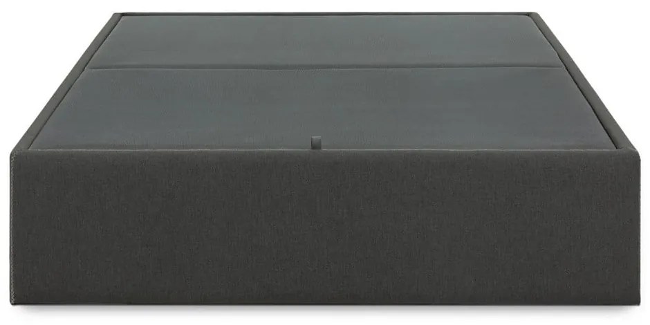 Fekete kárpitozott ágyneműtartós franciaágy 160x200 cm Matters – Kave Home