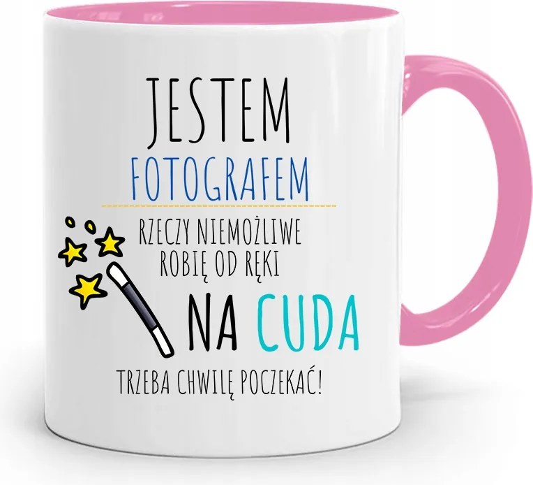 Rózsaszín Bögre Fotósnak Fotós Vagyok, fényképes nyomattal