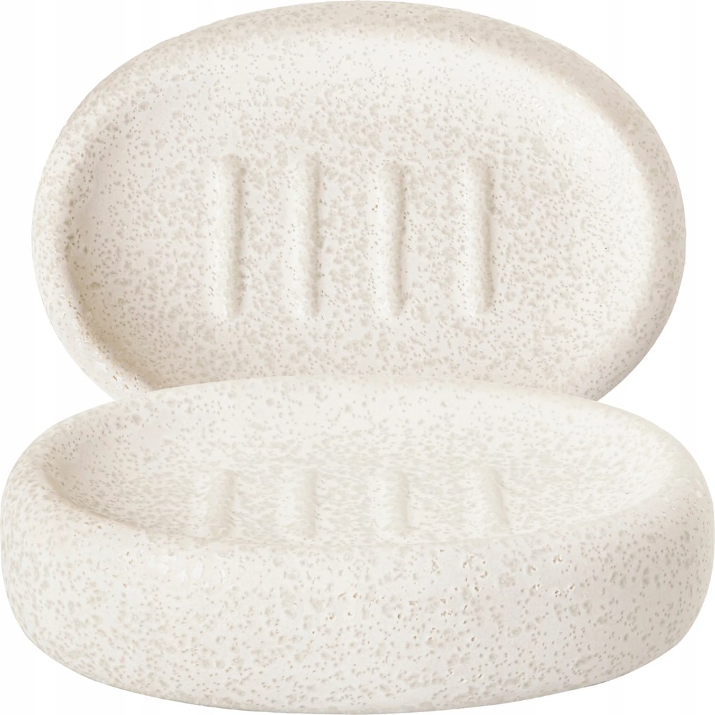 Szappantartó Szabadon álló Fürdőszoba Kerámia Fehér Kő Bonita