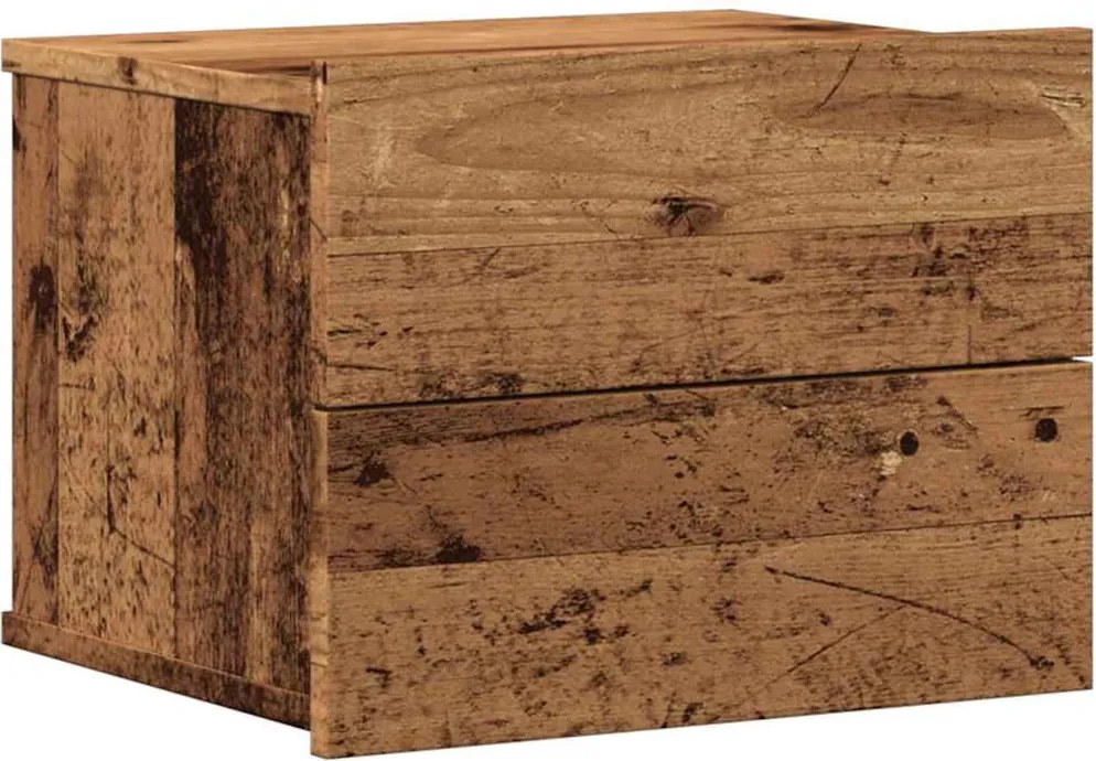vidaXL antik fa színű falra szerelhető éjjeliszekrény 40x32x30 cm