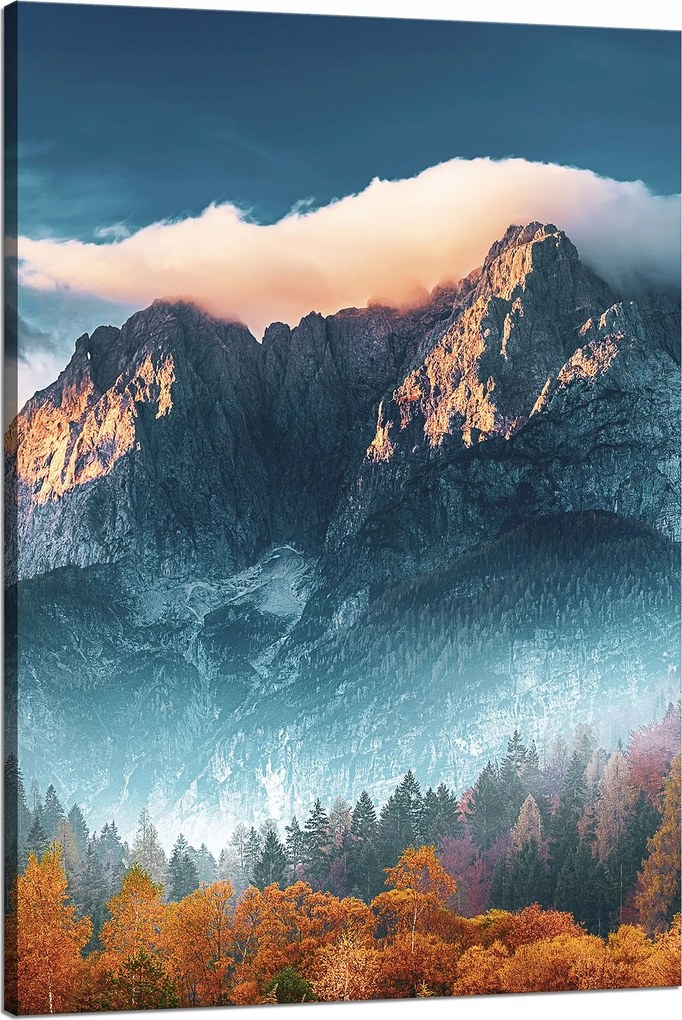 Vászonkép Hegyek Ég Erdő Természet 80x120 cm Ajándéknak is tökéletes