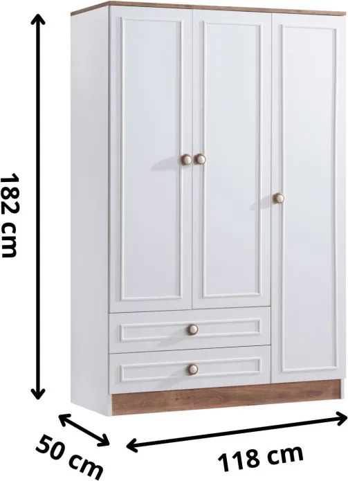 Beta gardróbszekrény, 118 cm