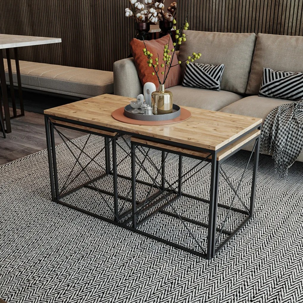 Defne dohányzóasztal, atlanti fenyő, 100 cm