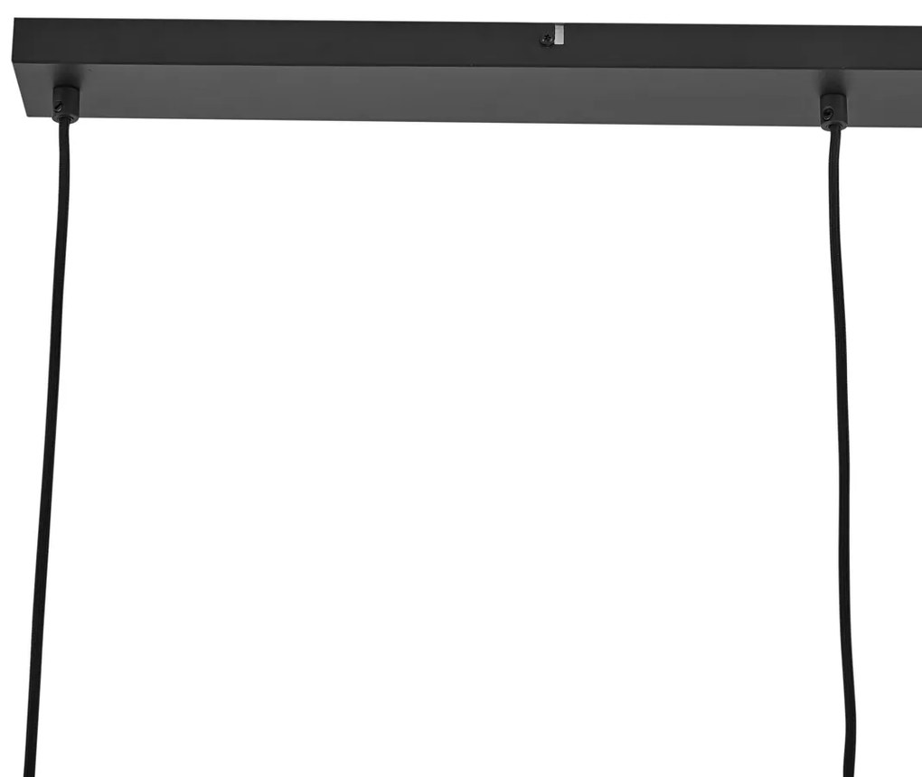 Design függőlámpa fekete szivárványos üveggel, téglalap alakú, 3-lámpás - Mallon