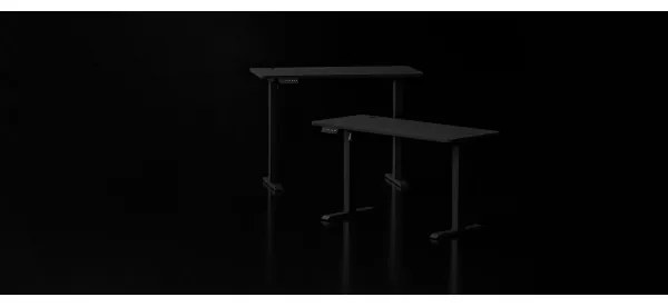 Állítható magasságú asztal LEVANO 120x60 cm fekete