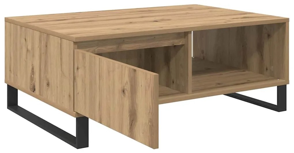 Dohányzóasztal fiókkal kézműves tölgy 90 x 60 x 35 cm Faanyag