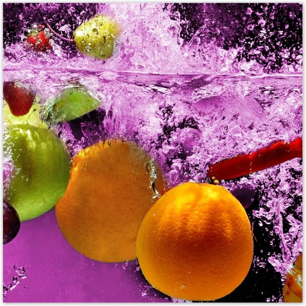 Poszterek 140x140 Gyümölcsök esnek a vízbe