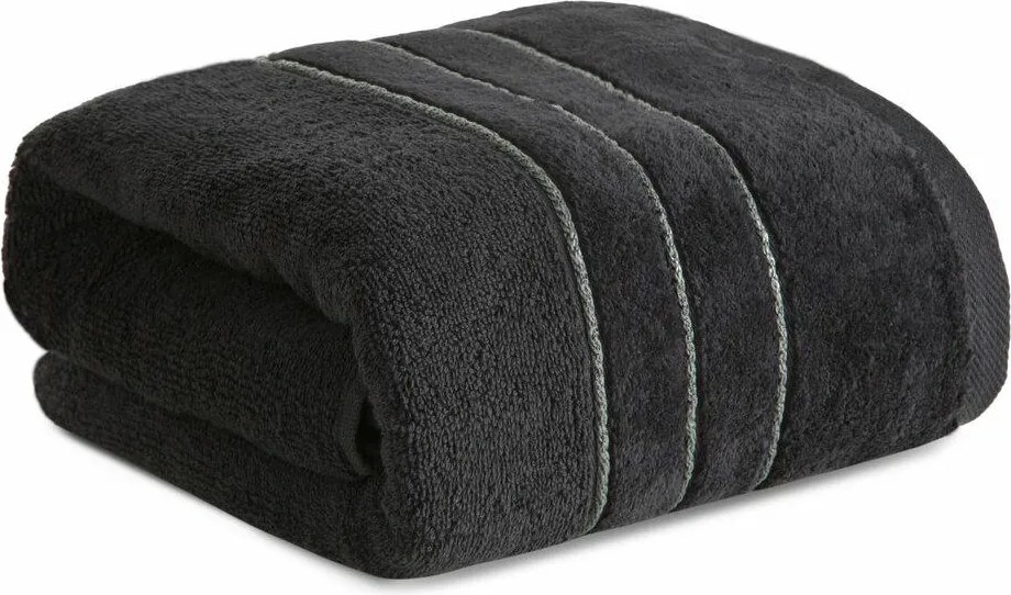 Fürdőlepedő SIBEL/09 fekete 70x140 cm nedvszívó vastag puha pamut