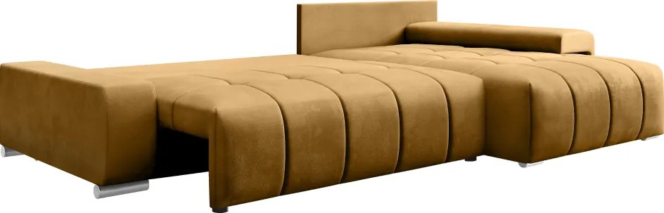 Univerzális ülőgarnitúra, mustárszínű, VEZAN ROH