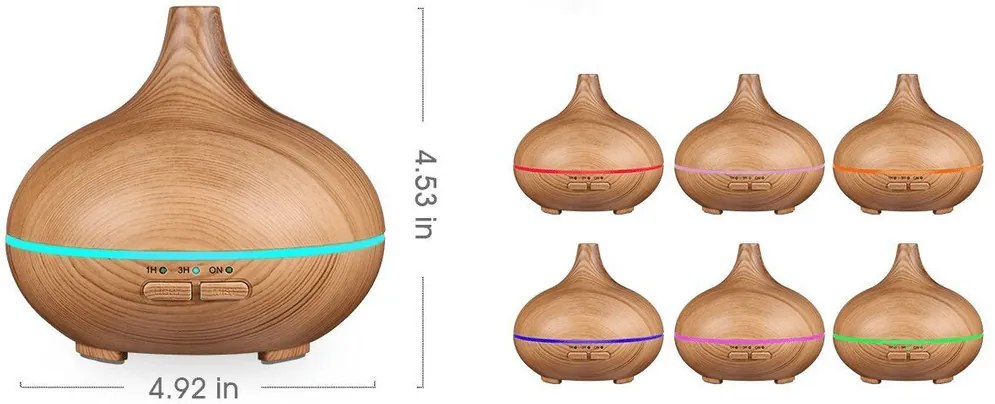 Aromaterápiás Párologtató Ultrahangos Párásító Távirányítóval - 400 ml táviránytóval Aroma Diffúzor