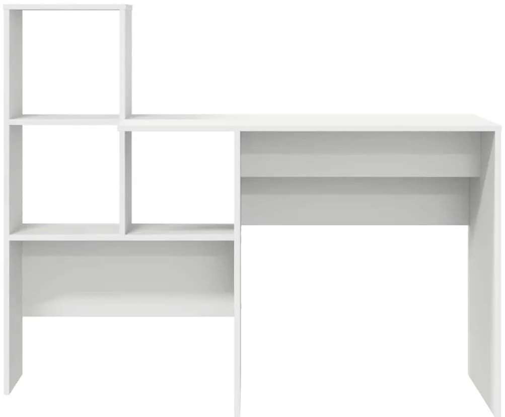 Asztal fiókkal polcokkal Fehér 131.5 x 50 x 106.5 cm Faanyag