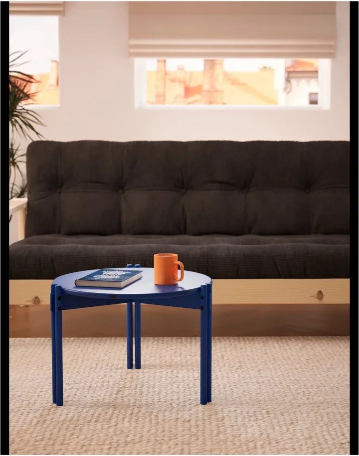 Kék borovi fenyő kerek dohányzóasztal ø 80 cm Sticks – Karup Design