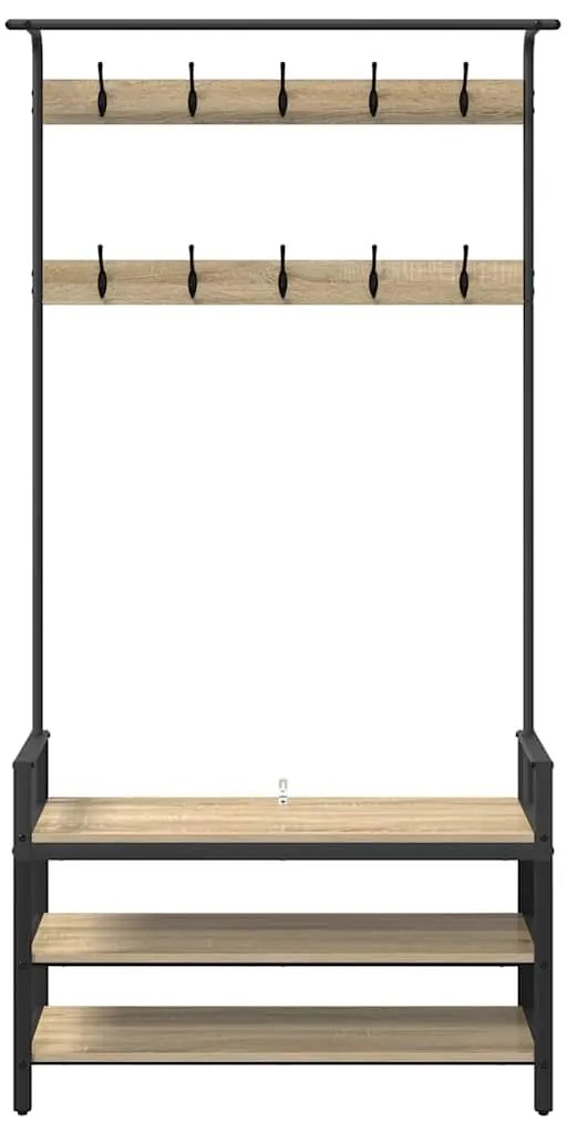 Kabáthorog polcokkal sonoma tölgy 95 x 34 x 184 cm Faanyag