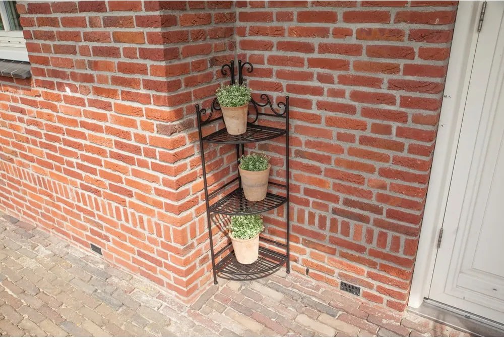 Fekete fém összecsukható virágtartó sarok állvány - Esschert Design