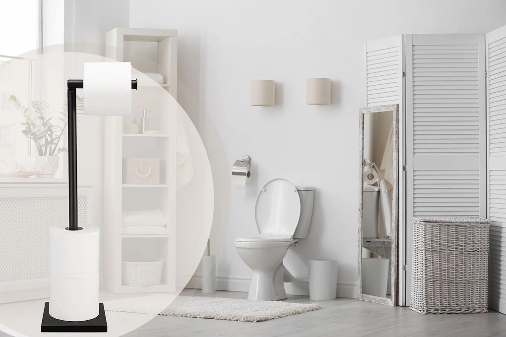 Álló WC papír tartó Black 322744