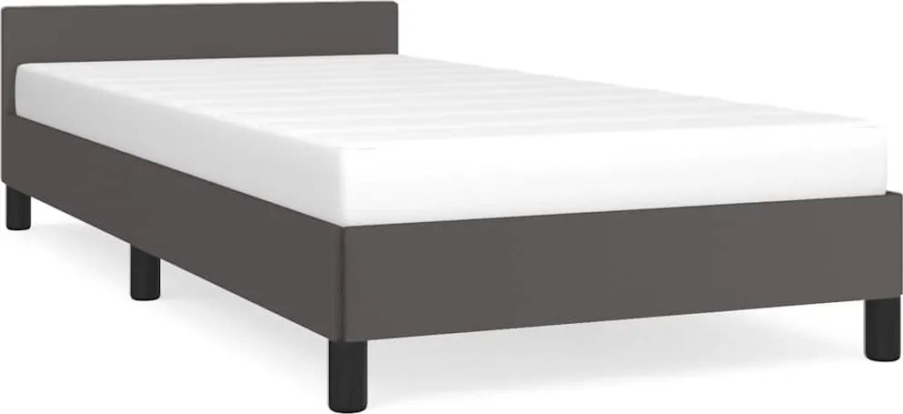 vidaXL szürke ágykeret fejtámlával matrac nélkül 100x200 cm