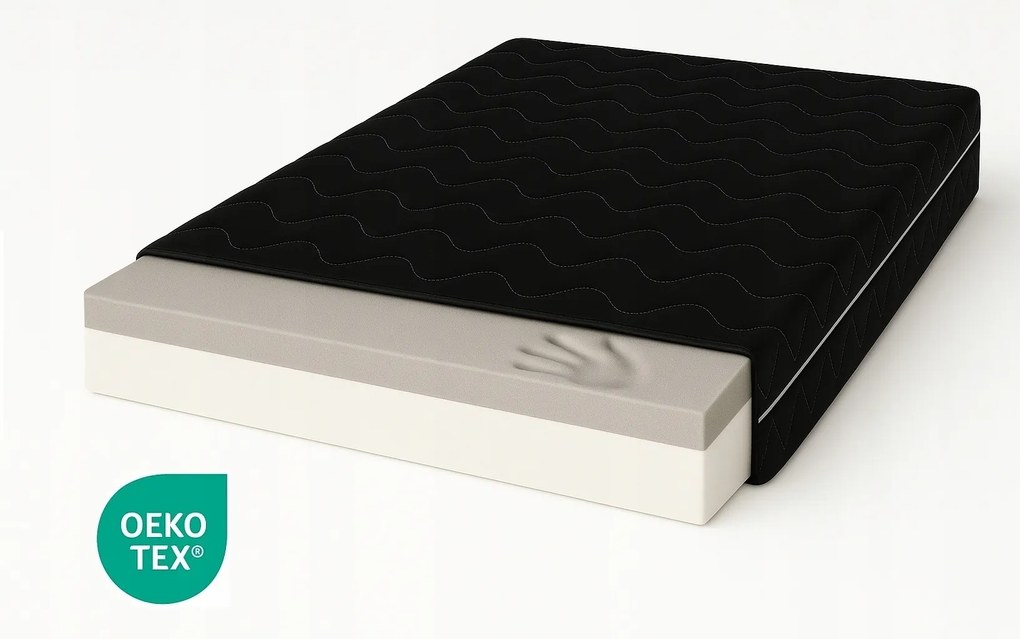 Habszivacs matrac Visco Memory 125X190 Fekete Antiallergén habszivacs H2 H3