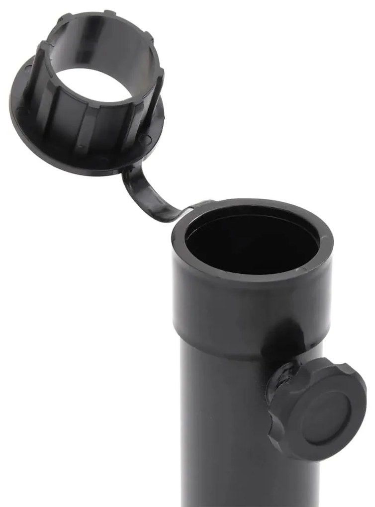 matt fekete acél napernyőtalp rúdhoz Ø38/48 mm