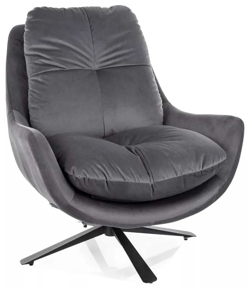 Treviso Velvet fotel, sötét szürke