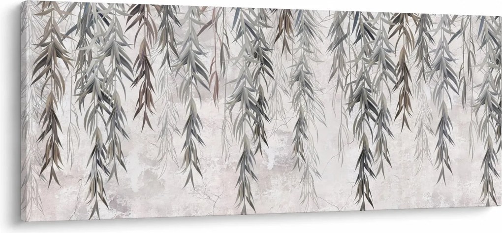 Kép - Fűzfa gallyak szürke vakolatban (120x50 cm)