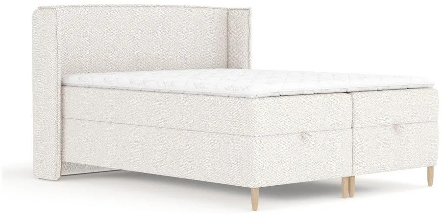 Krémszínű ágyneműtartós boxspring ágy 160x200 cm Monpelli – Maison de Rêve