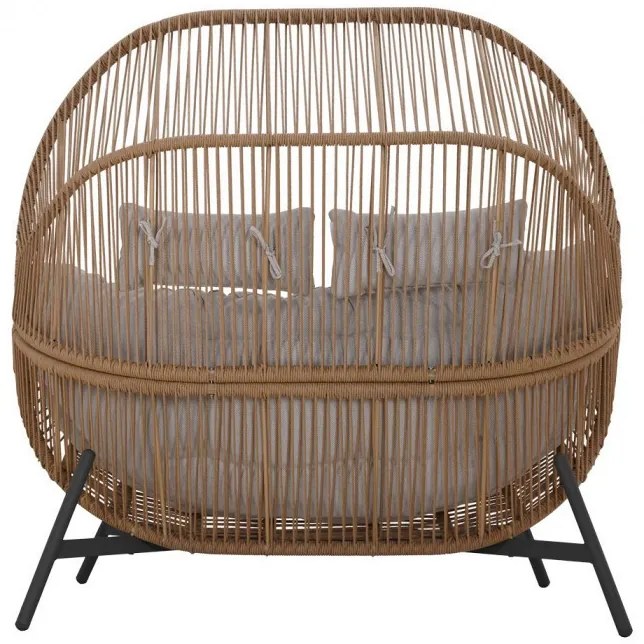 HOLAND rattan dupla kosárfotel bézs