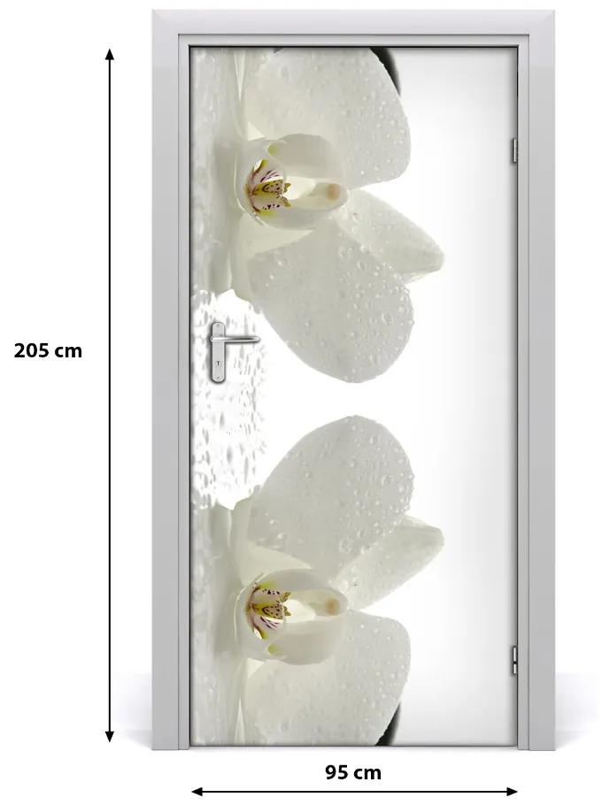 Ajtóposzter öntapadós Orchidea és kövek 95x205 cm
