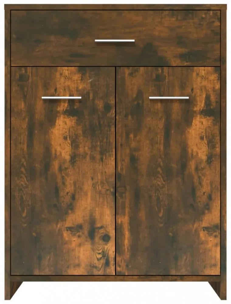 füstös tölgy színű szerelt fa fürdőszobaszekrény 60x33x80 cm