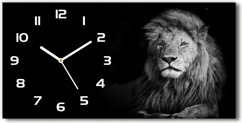 Modern üveg falióra csendes oroszlán 60x30