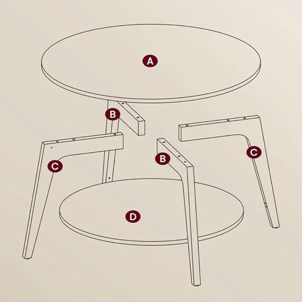 NORDIC dohányzóasztal, 80×45cm, barna Vasagle